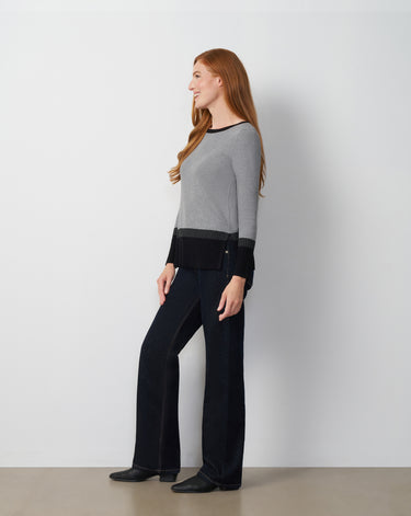 Textured Colorblock Tunic Sweater