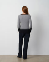 Textured Colorblock Tunic Sweater