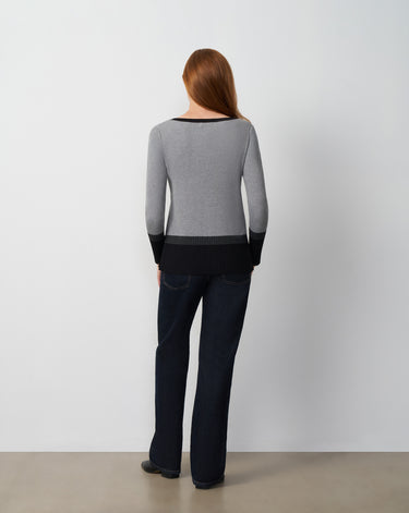 Textured Colorblock Tunic Sweater