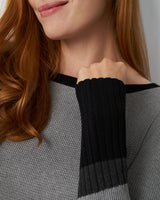 Textured Colorblock Tunic Sweater
