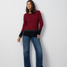 Textured Colorblock Tunic Sweater