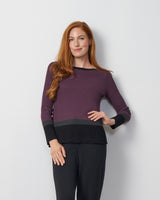 Textured Colorblock Tunic Sweater