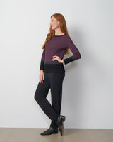 Textured Colorblock Tunic Sweater