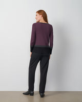 Textured Colorblock Tunic Sweater