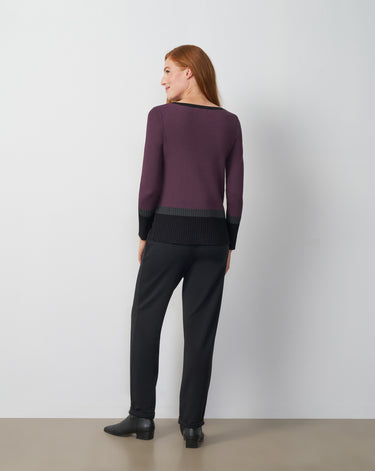 Textured Colorblock Tunic Sweater