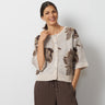 Floral Jacquard Button Front Cardigan