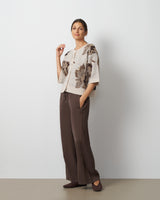 Floral Jacquard Button Front Cardigan