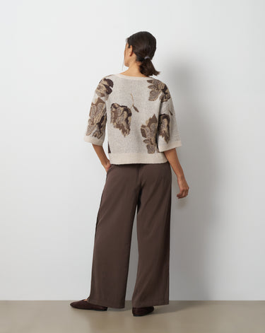 Floral Jacquard Button Front Cardigan