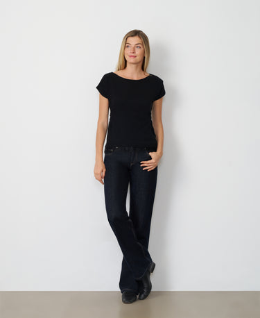 Cap Sleeve Lace Hem Sweater