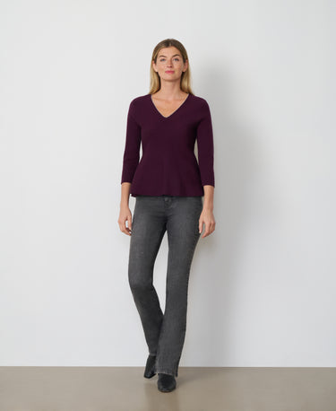 Rhinestone Trim Peplum Sweater
