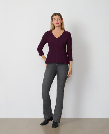 Rhinestone Trim Peplum Sweater