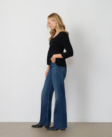 Rhinestone Trim Peplum Sweater