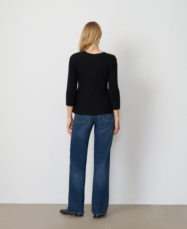 Rhinestone Trim Peplum Sweater