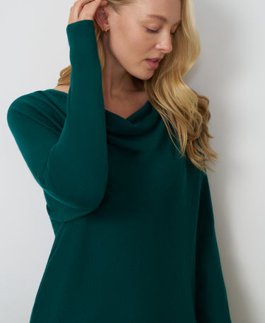 Draped Cowl Neck Sweater