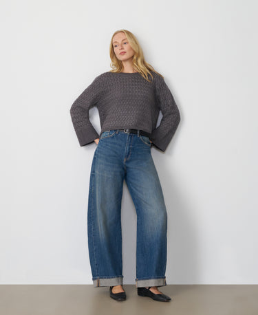Basketweave Cable Sweater