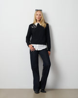Embellished Twofer Mixed Media Top