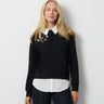 Embellished Twofer Mixed Media Top