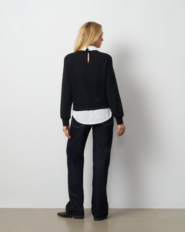 Embellished Twofer Mixed Media Top