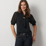 Metal Tie-Neck Top