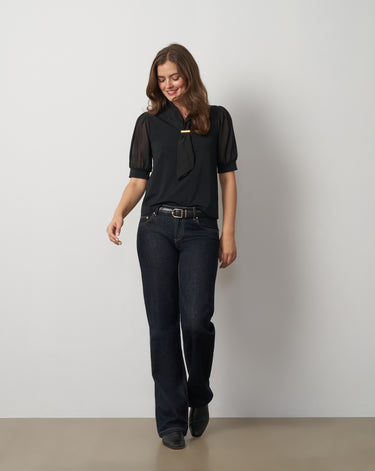 Metal Tie-Neck Top