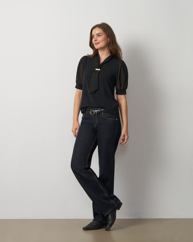 Metal Tie-Neck Top