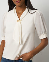 Metal Tie-Neck Top