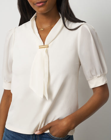 Metal Tie-Neck Top