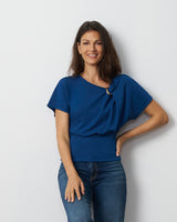 Asymmetrical Metal Ring Dolman Top