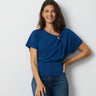 Asymmetrical Metal Ring Dolman Top