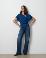 Asymmetrical Metal Ring Dolman Top
