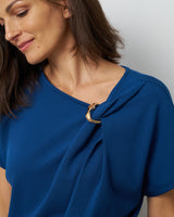 Asymmetrical Metal Ring Dolman Top