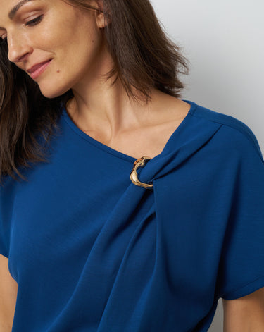 Asymmetrical Metal Ring Dolman Top