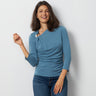 Metal Ring Shirred Neck Top