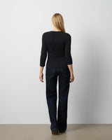 Metal Ring Shirred Neck Top