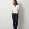 Draped Wrap Top with Hardware Detail