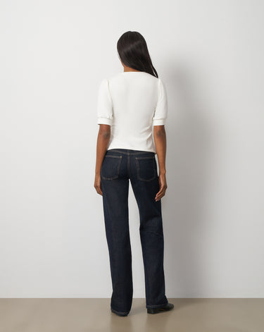 Draped Wrap Top with Hardware Detail