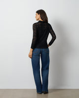 Lace Knit Button-Front Top