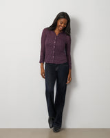 Lace Knit Button-Front Top