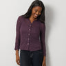 Lace Knit Button-Front Top