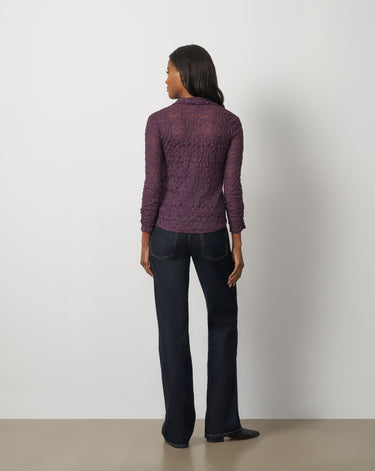 Lace Knit Button-Front Top