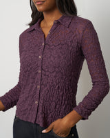 Lace Knit Button-Front Top