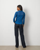 Lace Knit Button-Front Top