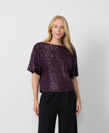 Sequin Dolman Sleeve Top