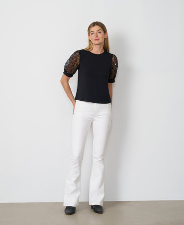 Scallop Sequin Sleeve Top