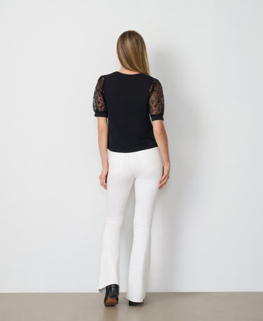Scallop Sequin Sleeve Top
