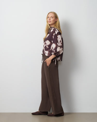 Floral Print Balloon Sleeve Blouse