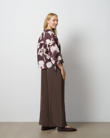 Floral Print Balloon Sleeve Blouse