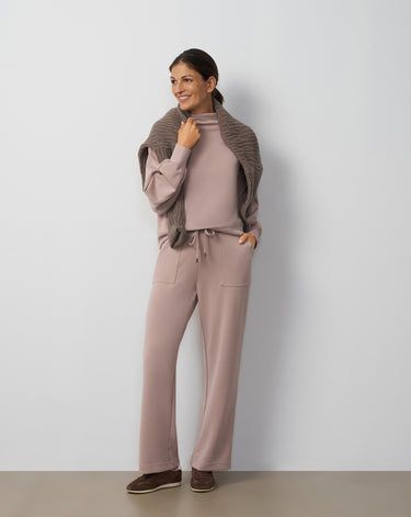 Mockneck Modal Top & Wide Leg Pant