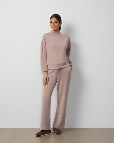 Mockneck Modal Top & Wide Leg Pant