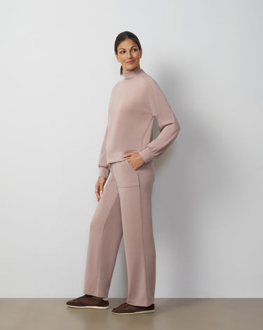 Mockneck Modal Top & Wide Leg Pant